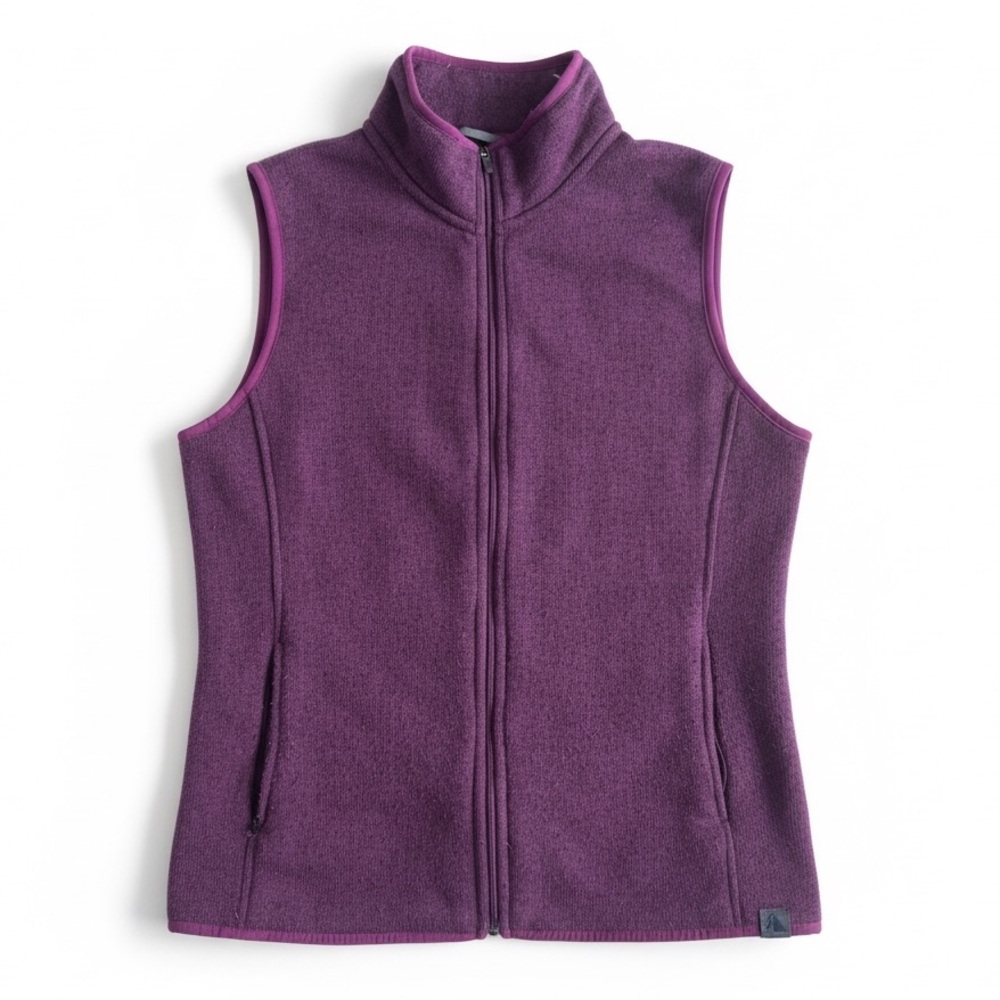 L.L. Bean Sherpa Fleece Lined Vest Plum Purple Full Zip Outdoor Layer M